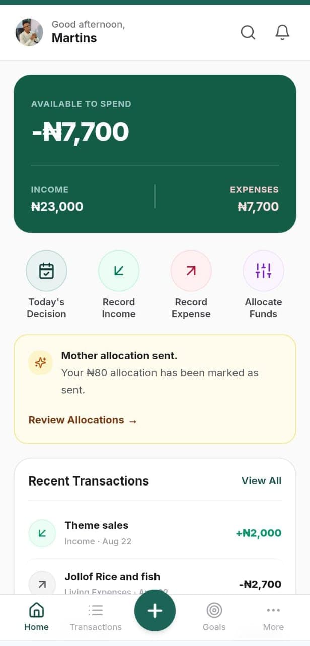 StewardOS Mobile Application Dashboard